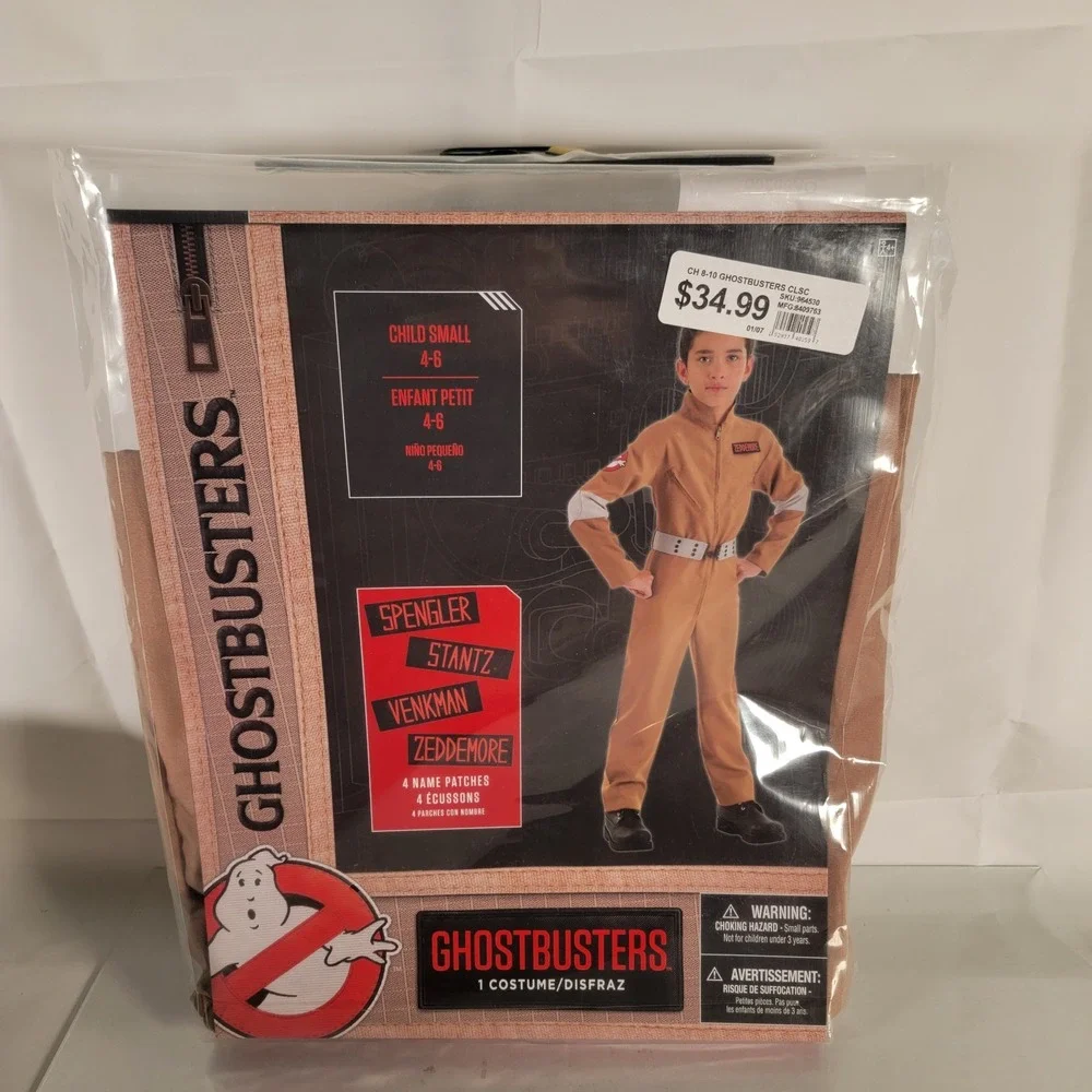 Ghostbusters Halloween Costume Cosplay Licensed‎ Boys Girls Small Size 4-6 New - Picture 3 of 7
